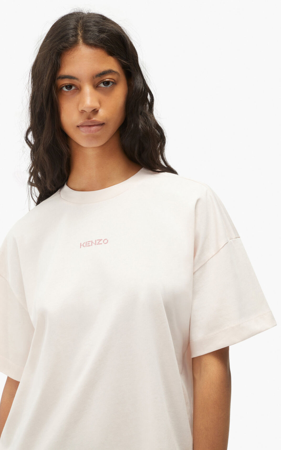 T Shirt Kenzo Logo boxy Femme Rose | EYLI-89406